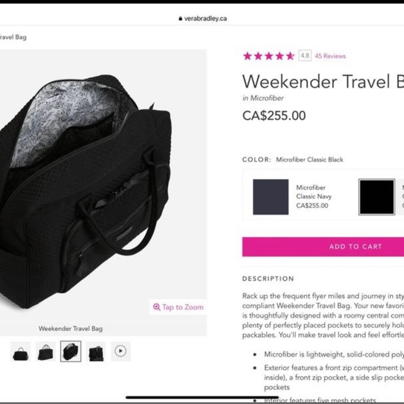 Vera Bradley Weekender - Picture 2 of 9